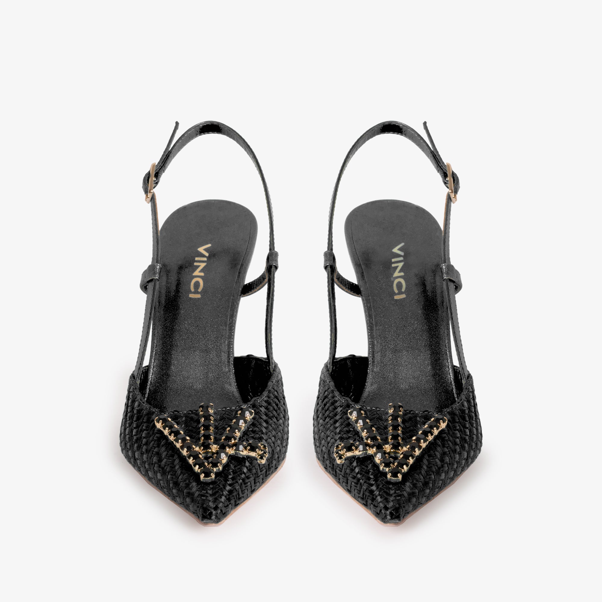 The Luna Black Leather Slingback Women Sandal