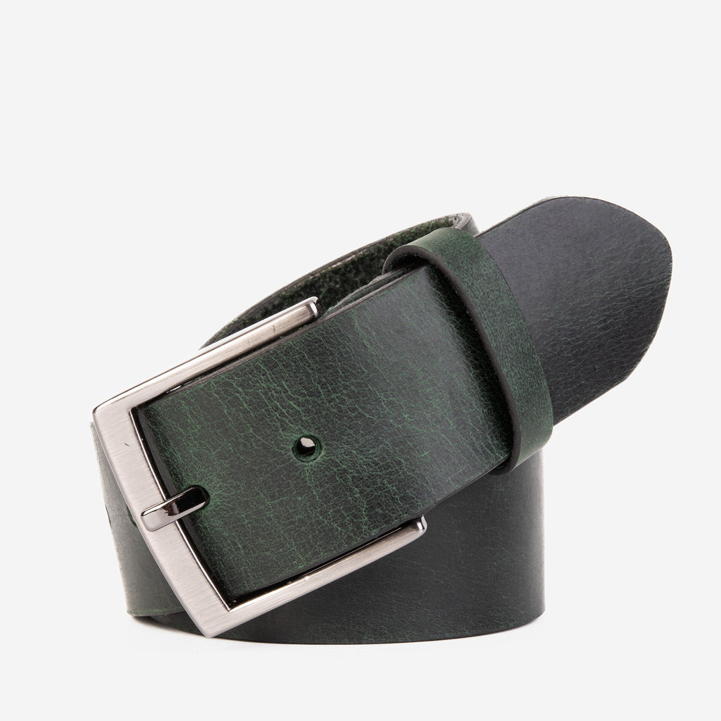 The Prime Forest Green Leather Belt