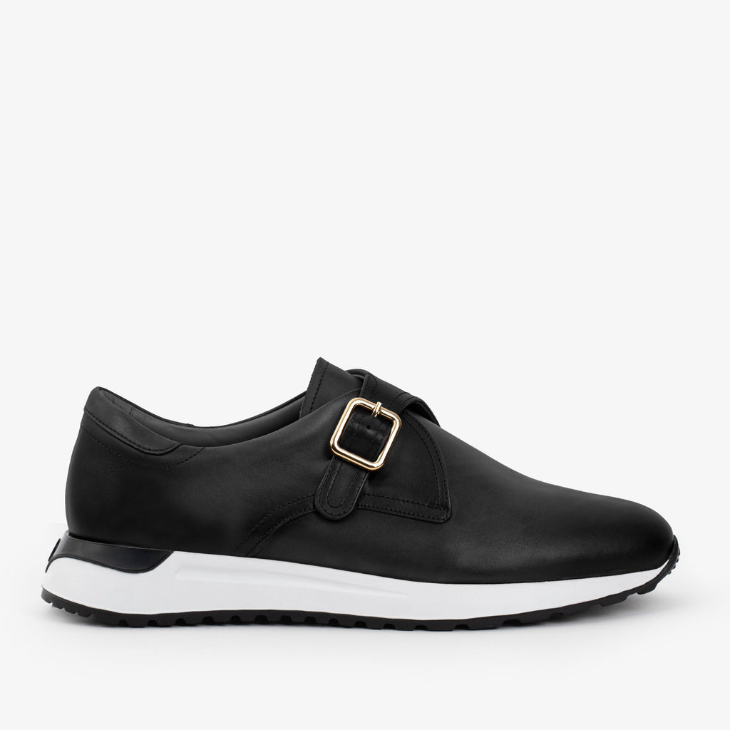 The Luxe Black Buffalo Leather Women Sneaker