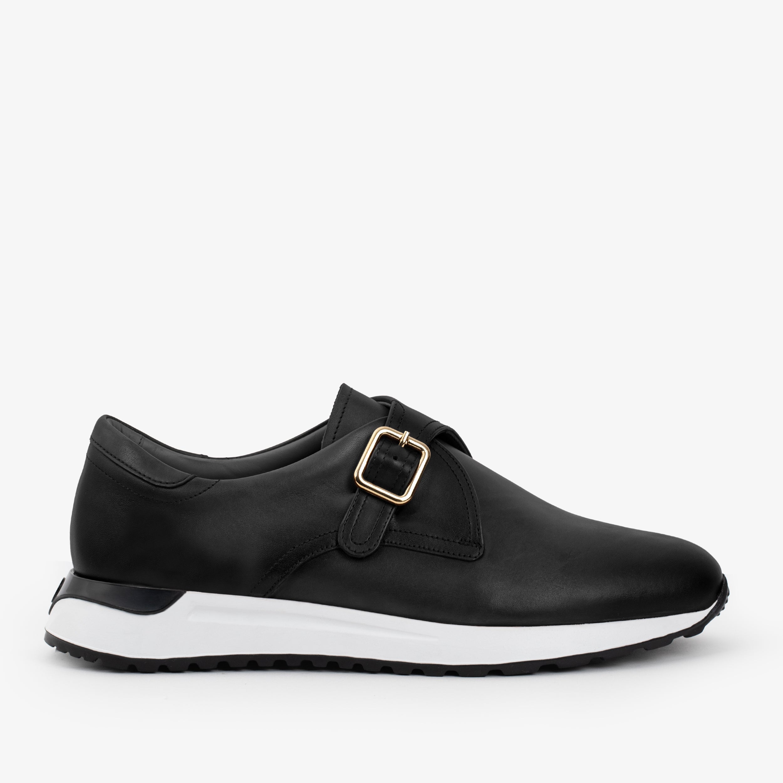 The Luxe Black Buffalo Leather Women Sneaker