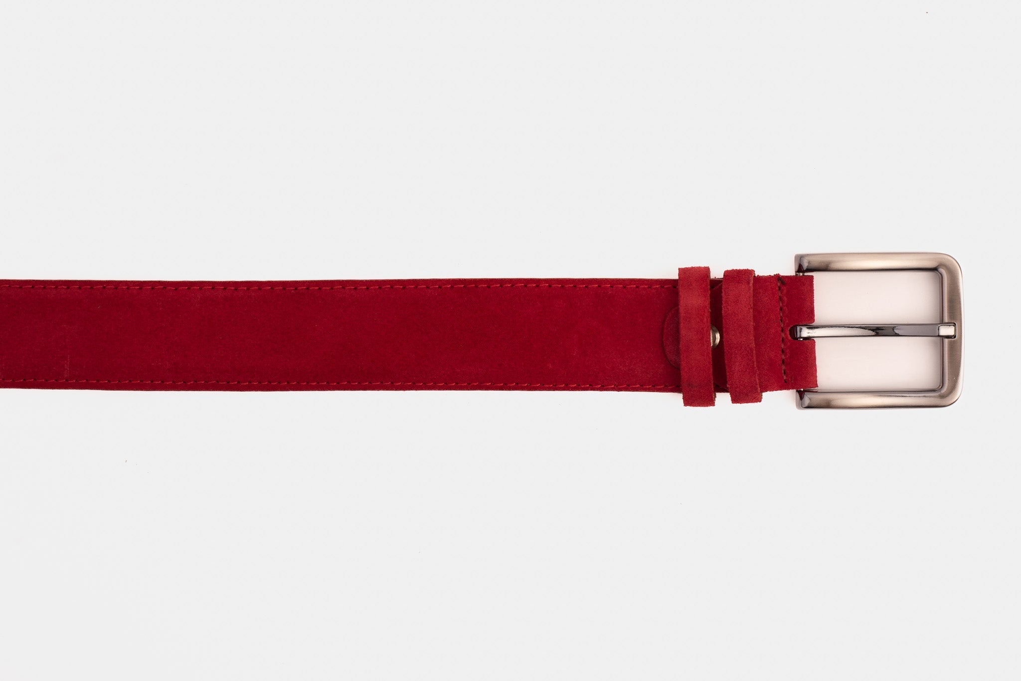 The Bari Red Suede Leather Belt