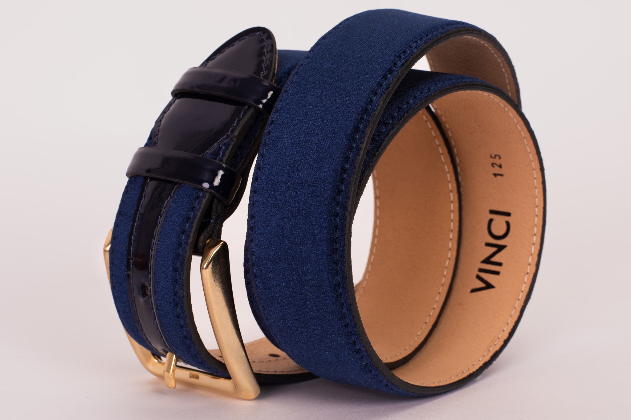 The Casaletti Navy Blue Leather Belt