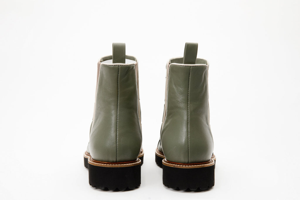 The Luisina Green Handwoven Leather Ankle Boot Final Sale!