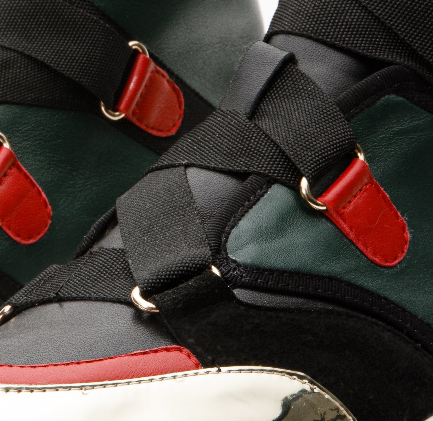 The Ottoman Green & Gold Leather Ankle Women Boot Final Sale!