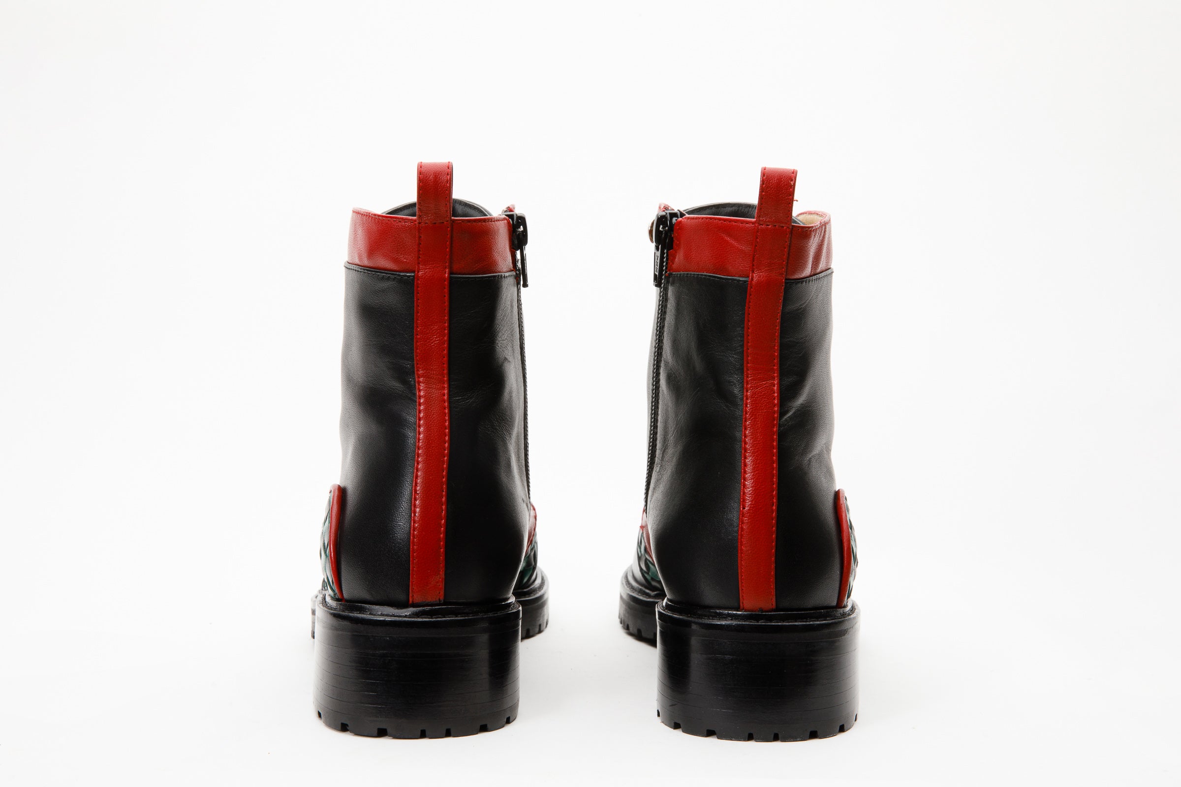 The Black River Black Handwoven Leather Ankle Women Boot Final Sale!