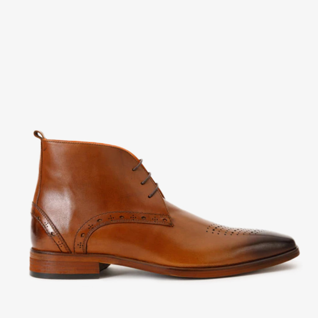 The Dessalines Tan Leather Chukka Brogue Dress Men Boot Final Sale!