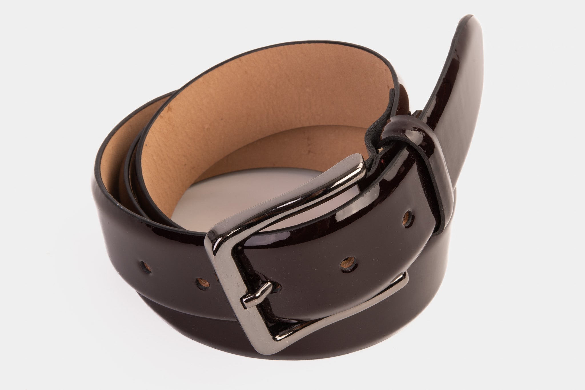 The Dodoma Burgundy Patent Leather Belt