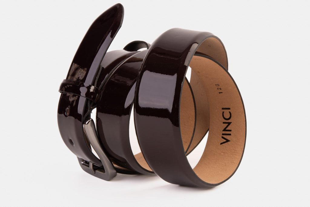 The Dodoma Burgundy Patent Leather Belt