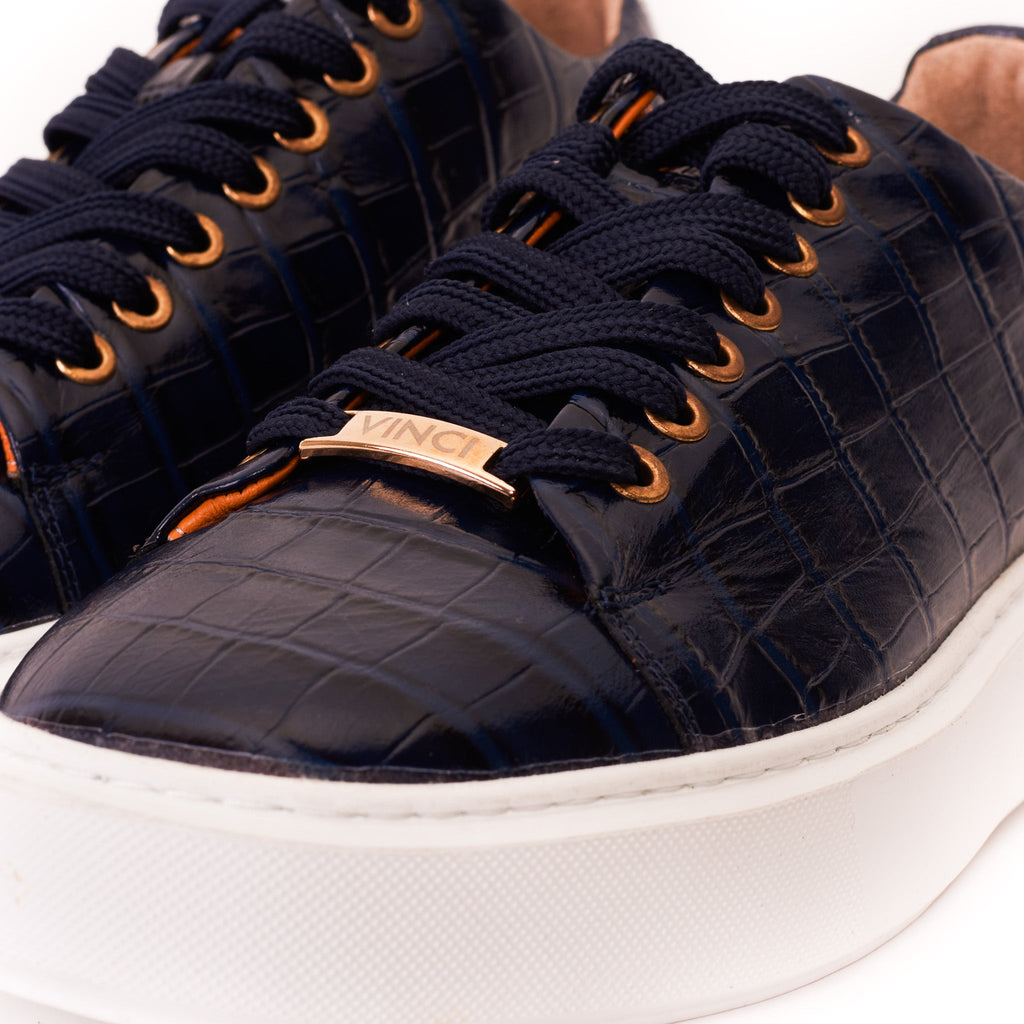 The Dublin Blue Leather Men Sneaker