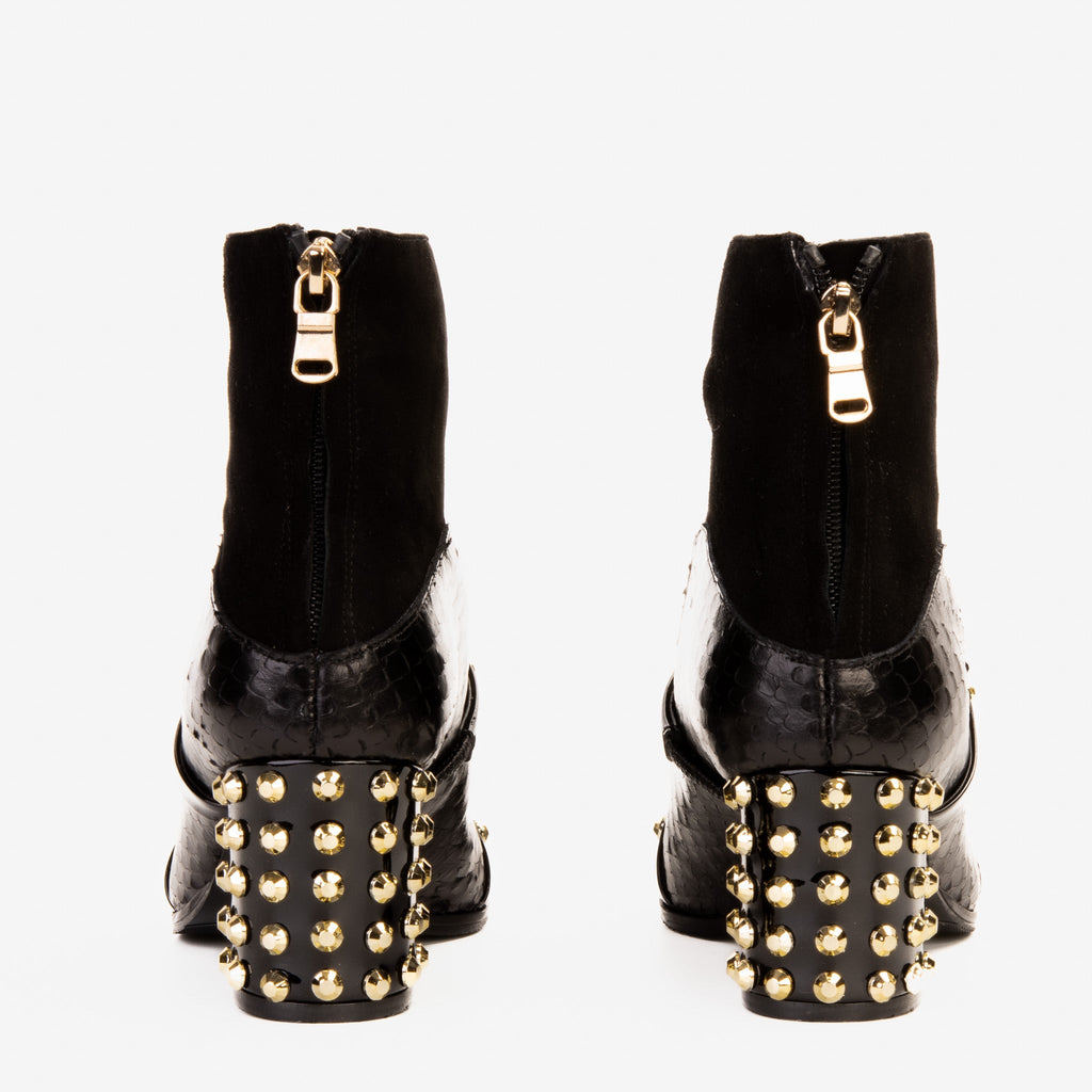 The  Valentina Leather Block Heel Women Boot