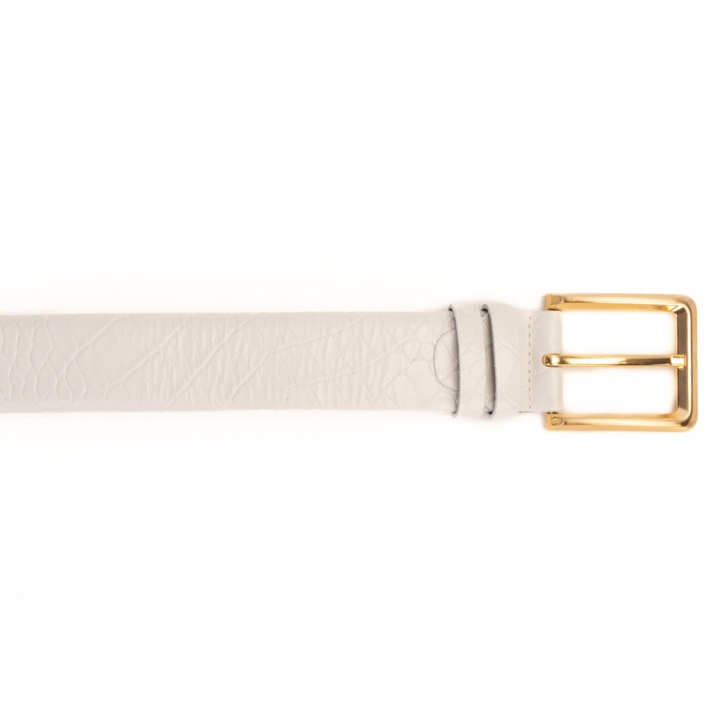 The Monaco White Leather Belt