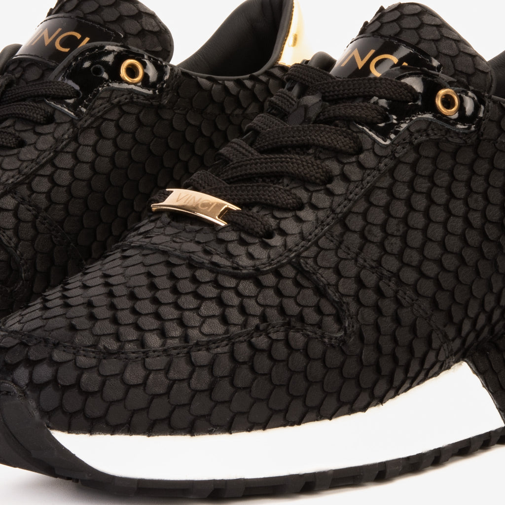 The Majesty Black & Gold Leather Men Sneaker