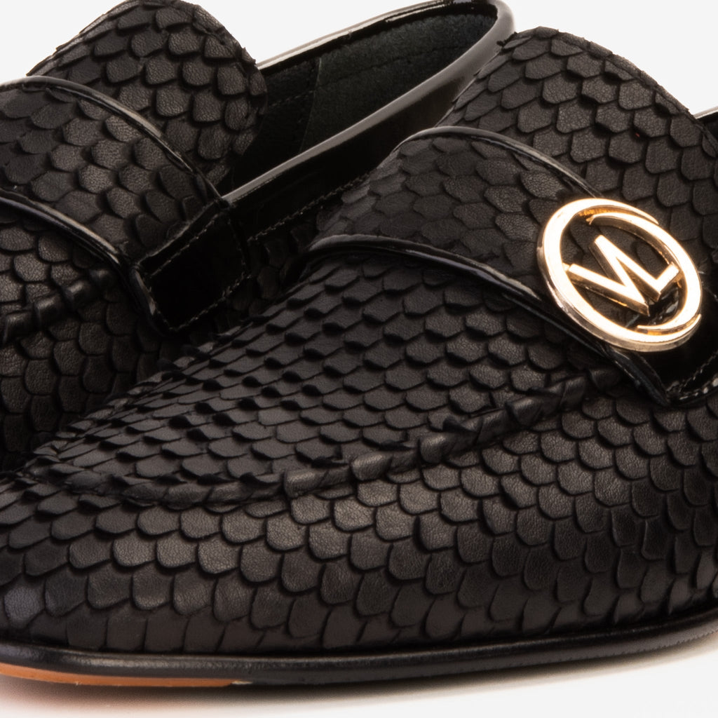 The Monarch Black Leather Men Dress Shoe