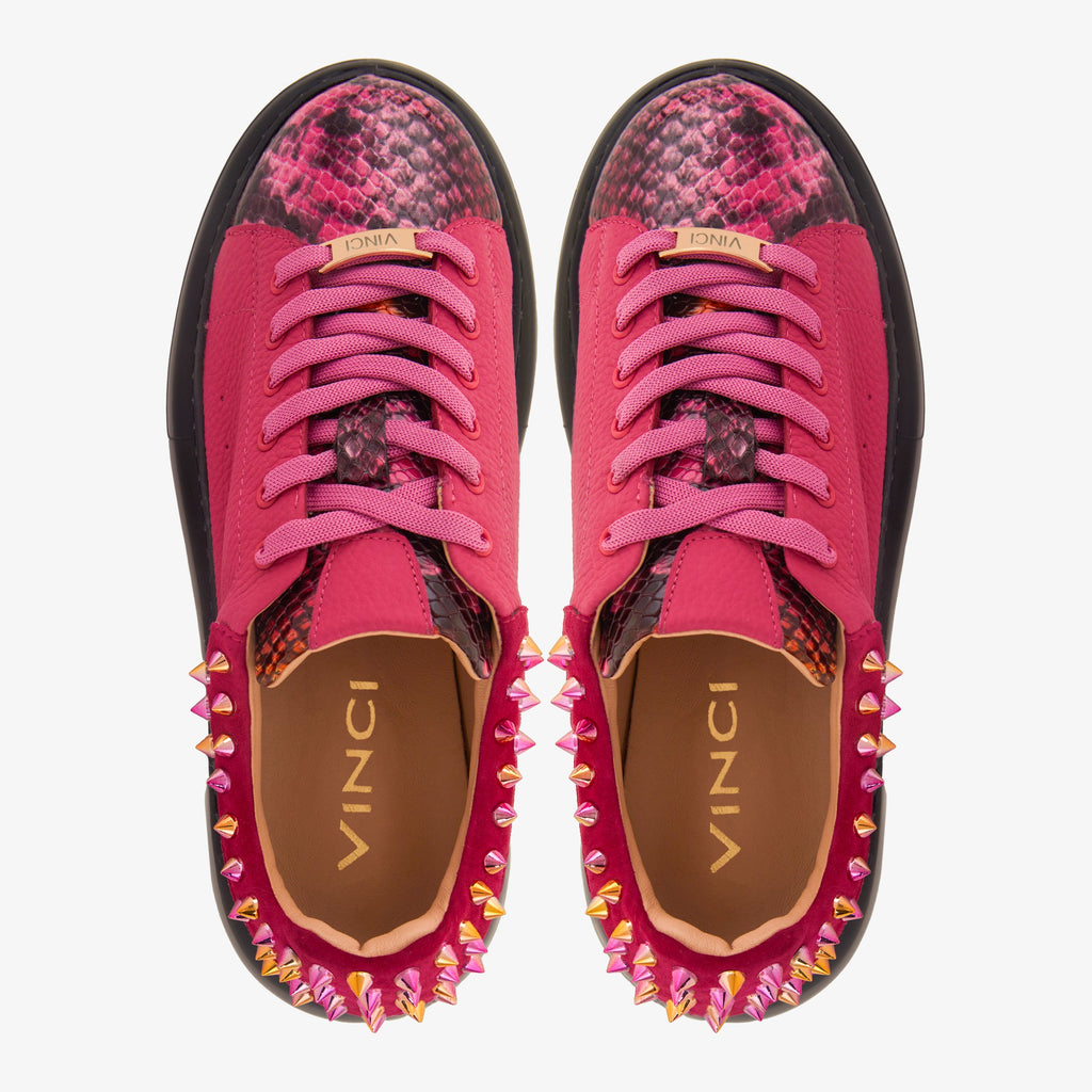 The Venezia Fuchsia Leather Women Sneaker