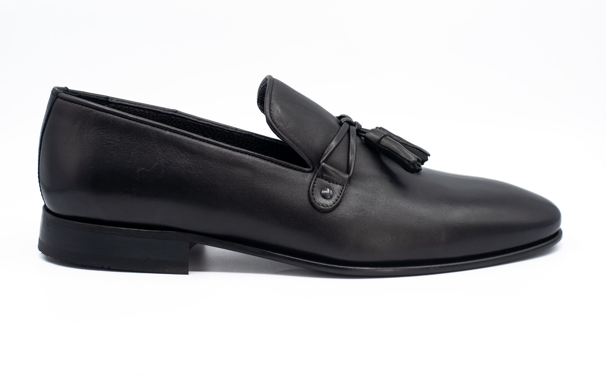 The Modica Black Leather Tassel Loafer Final Sale!