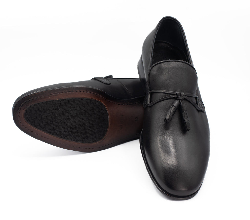 The Modica Black Leather Tassel Loafer Final Sale!