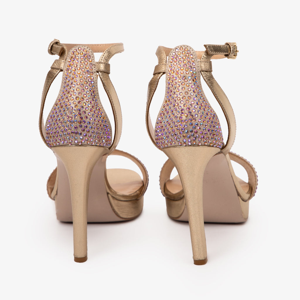 The Mars Platform Heel Gold Leather Women's Sandal