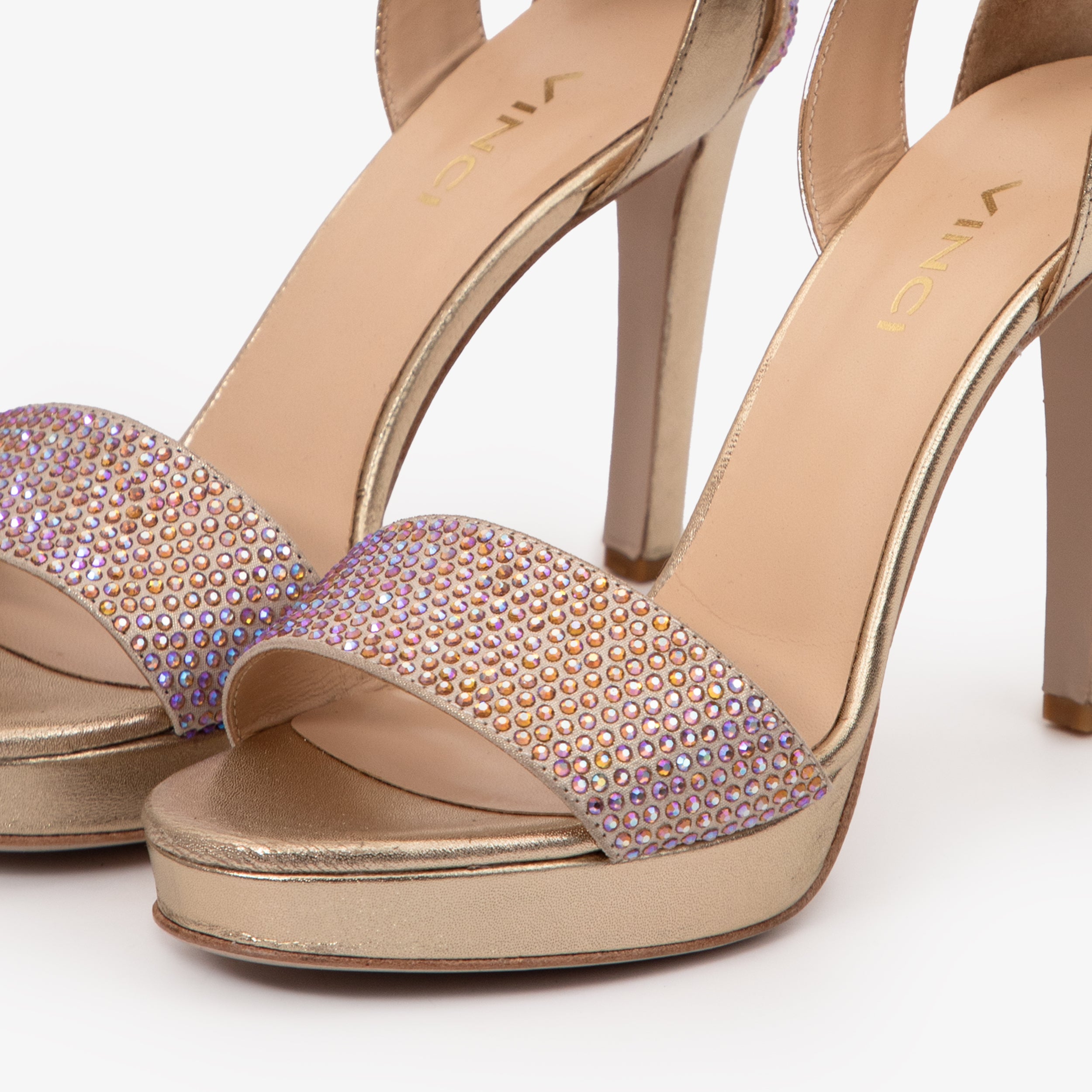 The Mars Platform Heel Gold Leather Women's Sandal