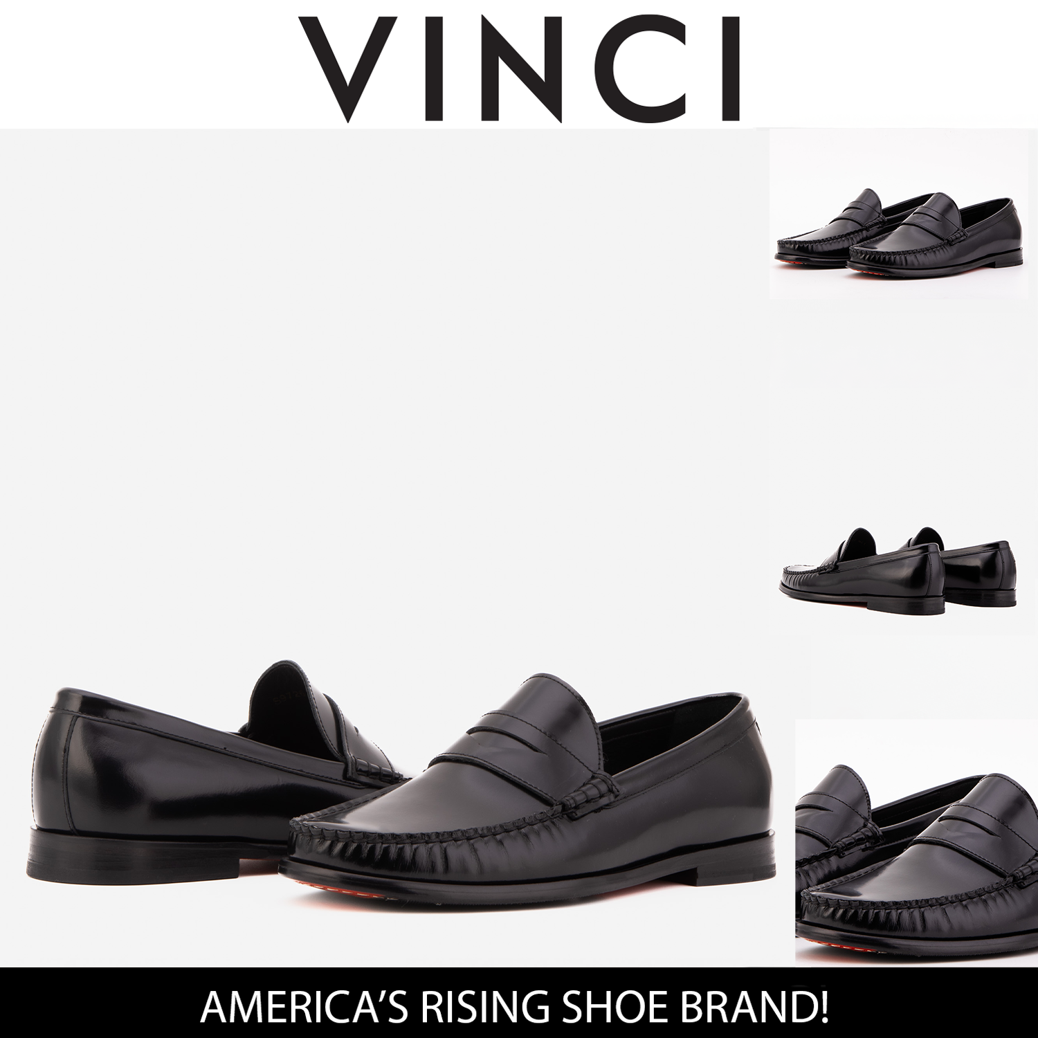 The Belmont Black Polished Leather Men Loafer