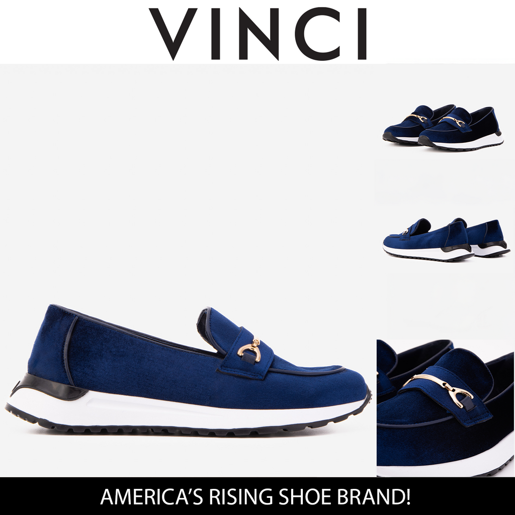 The Milan Navy Blue Leather Women Sneaker