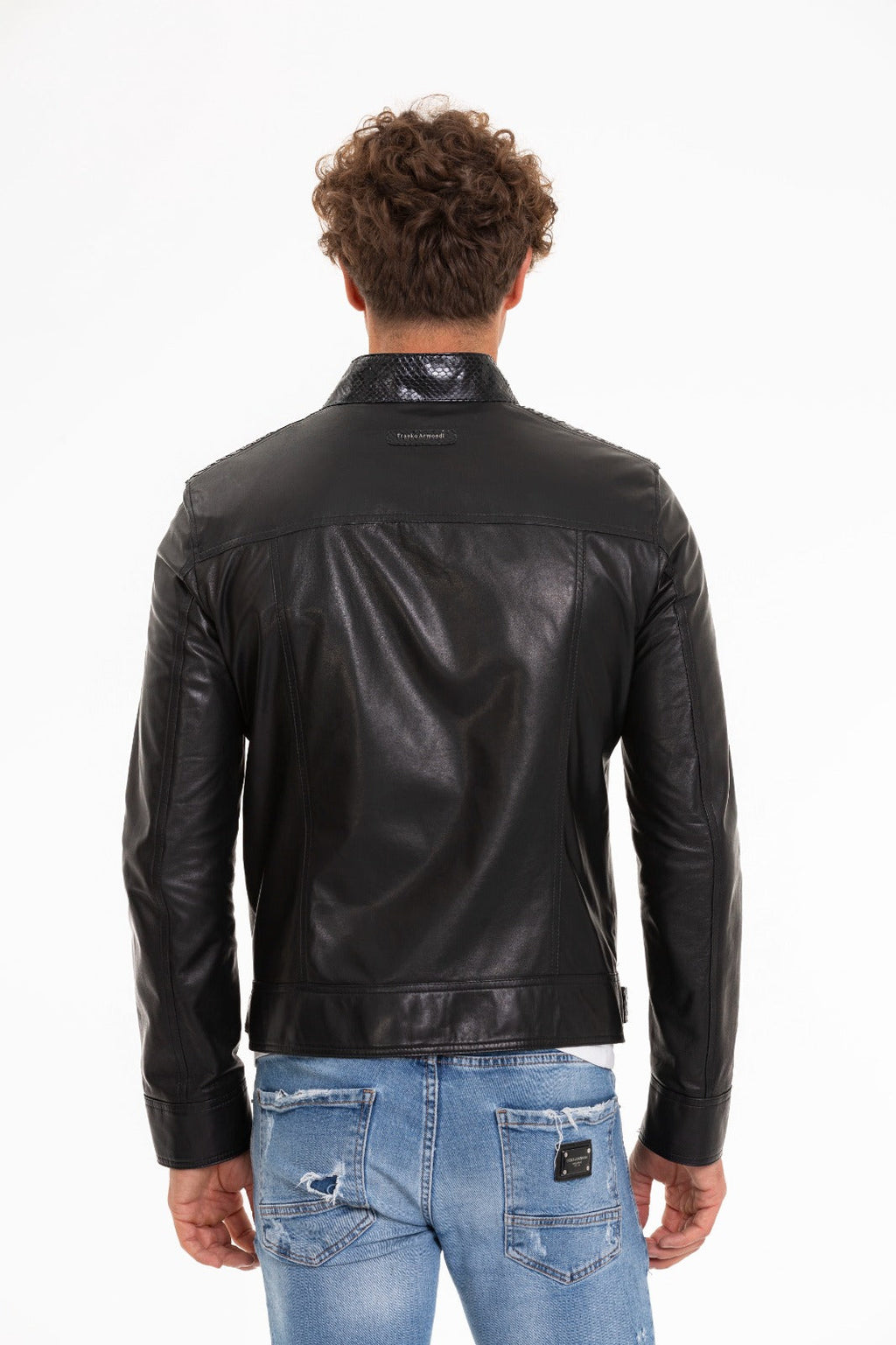 The Solvito Pythn Black Leather Men Jacket