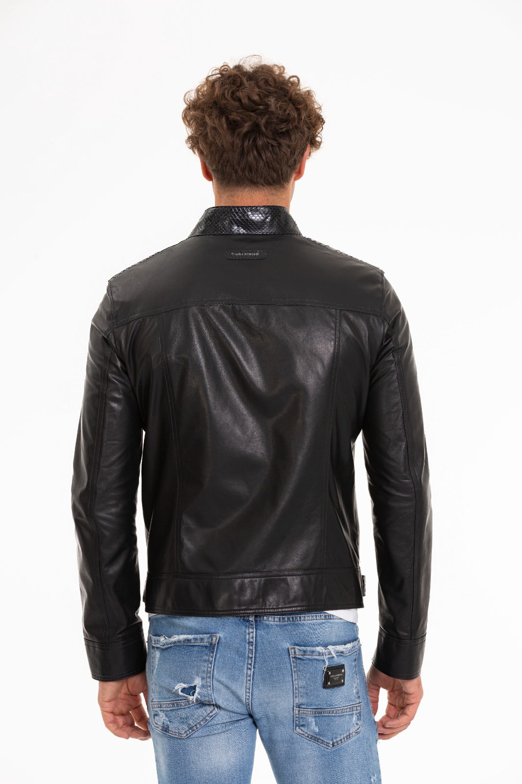 The Solvito Pythn Black Leather Men Jacket