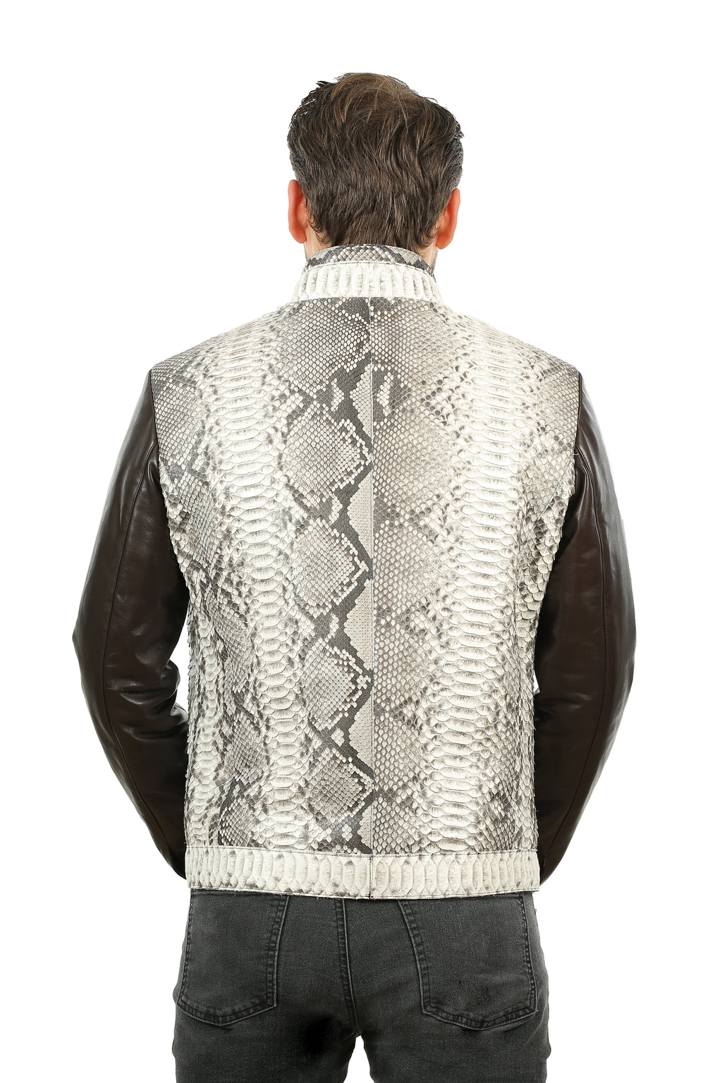 The Masten Pythn Natural Leather Men Jacket