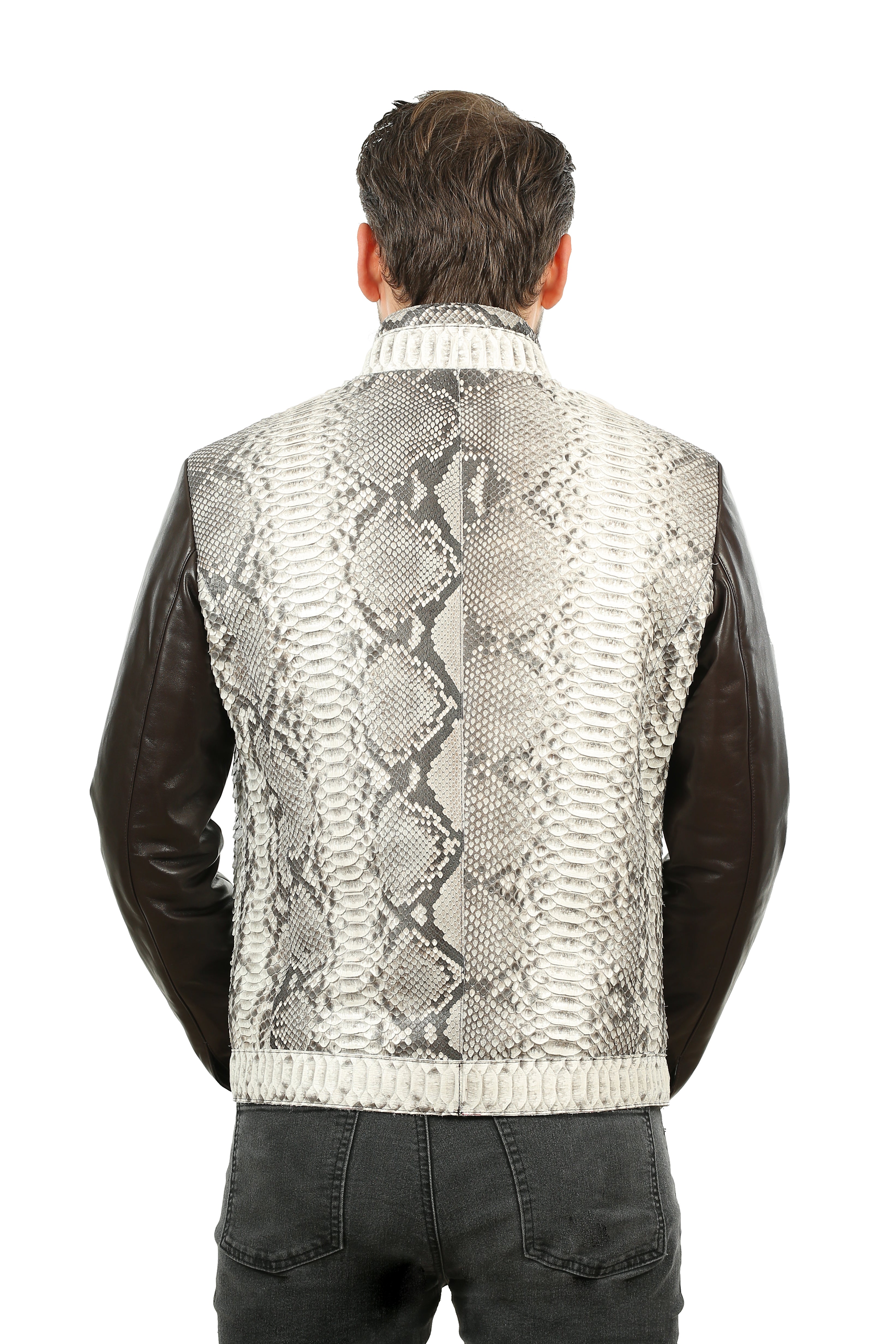 The Masten Pythn Natural Leather Men Jacket