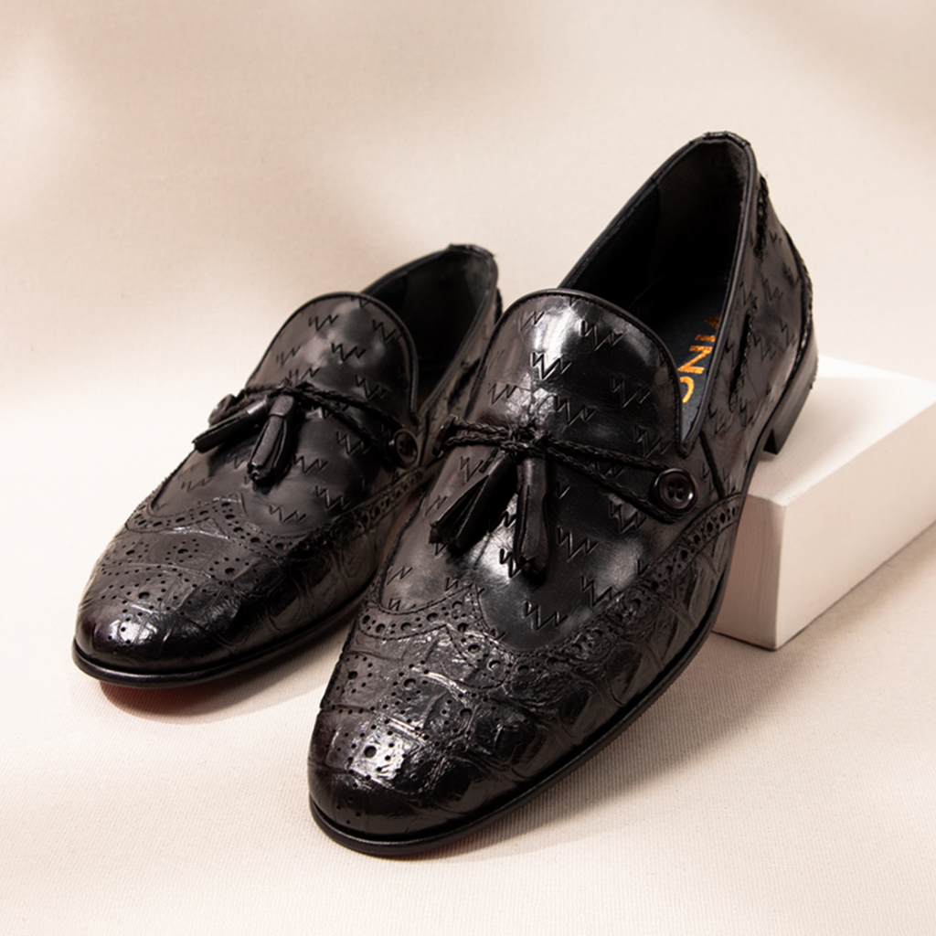 The Istanbul Black Leather Tassel Loafer Men Shoe