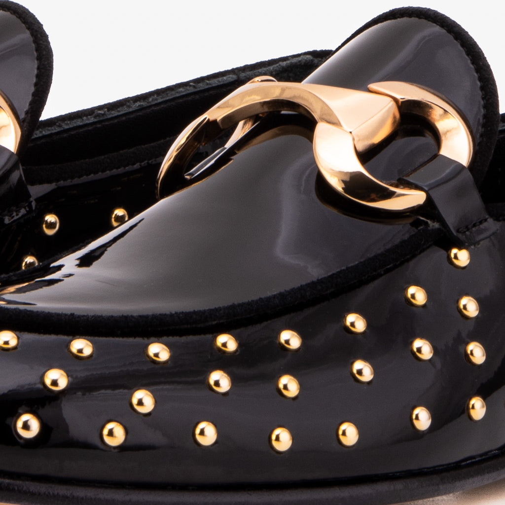 The Jupiter  Shoe Black Spike Leather  Bit Dress Loafer Limited Edition Women  Shoe