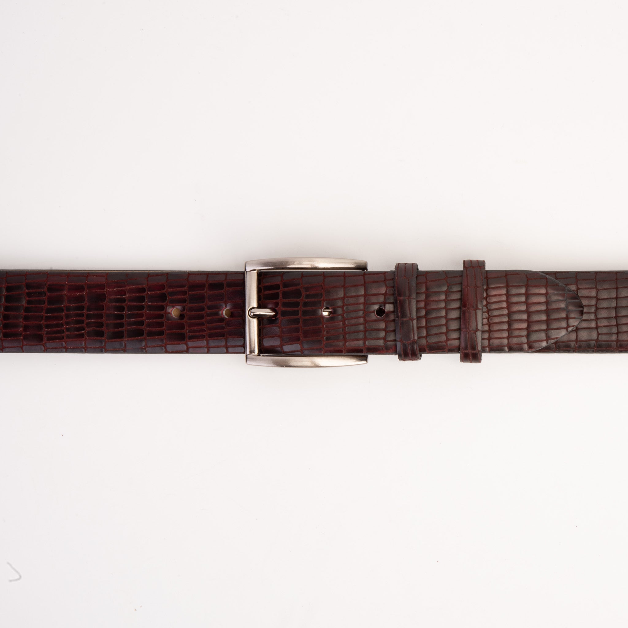 The Empire Burgundy Leather Belt