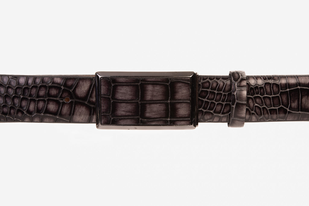 The Mississippi Gray Leather Belt