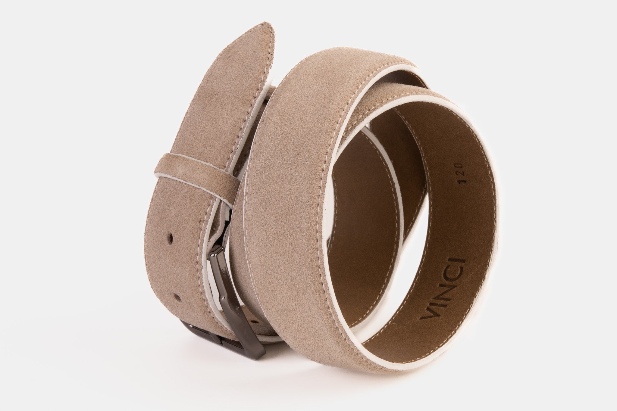 The Bari Beige Leather Belt