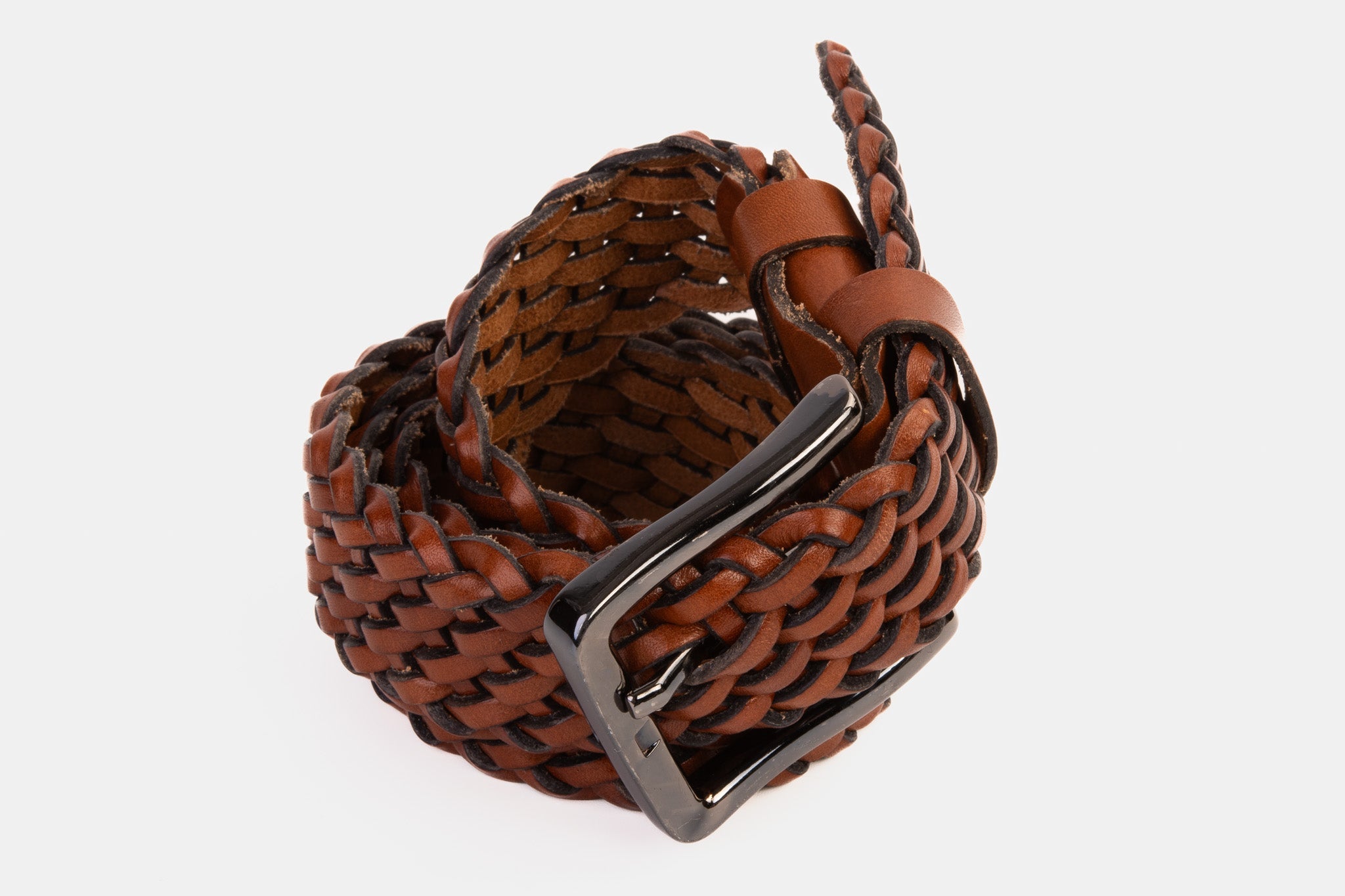 The Mclean Woven Brown Leather Belt
