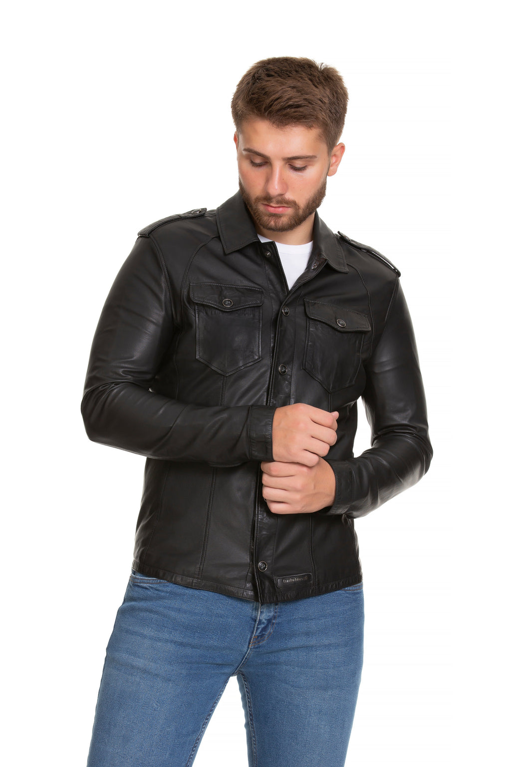 The Sabariego Black Leather Men Jacket
