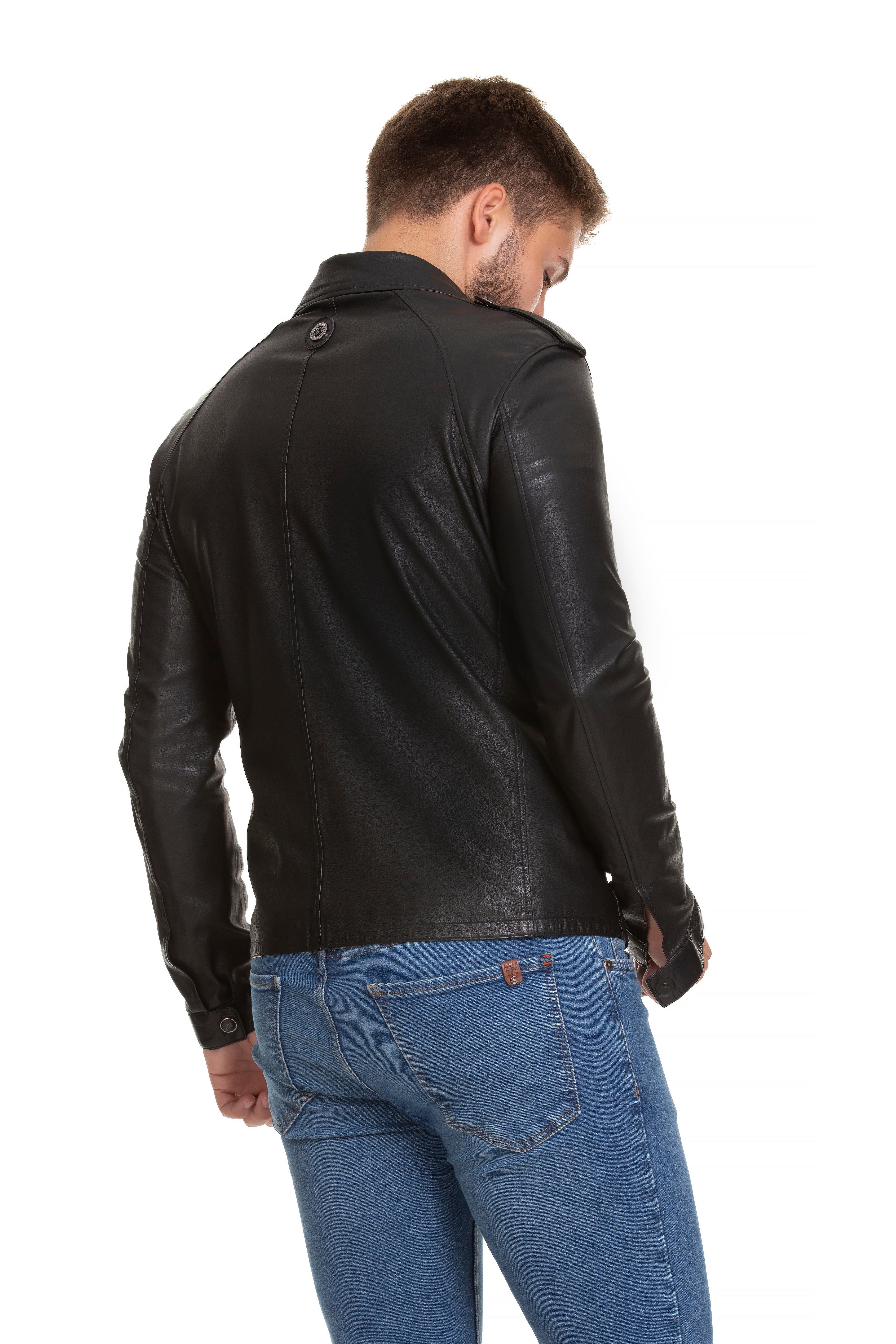 The Sabariego Black Leather Men Jacket