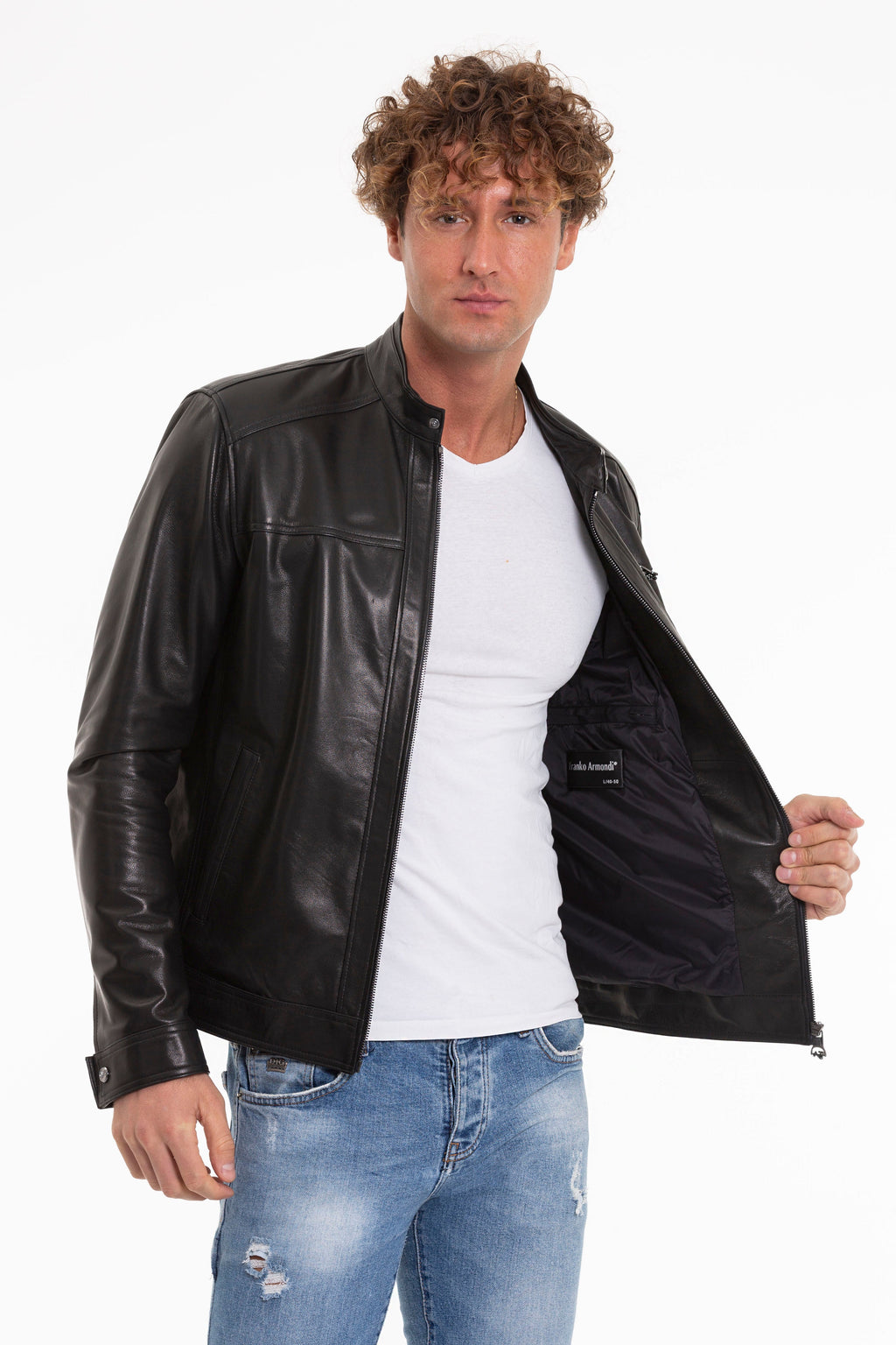 The Poleo Black Leather Men Jacket