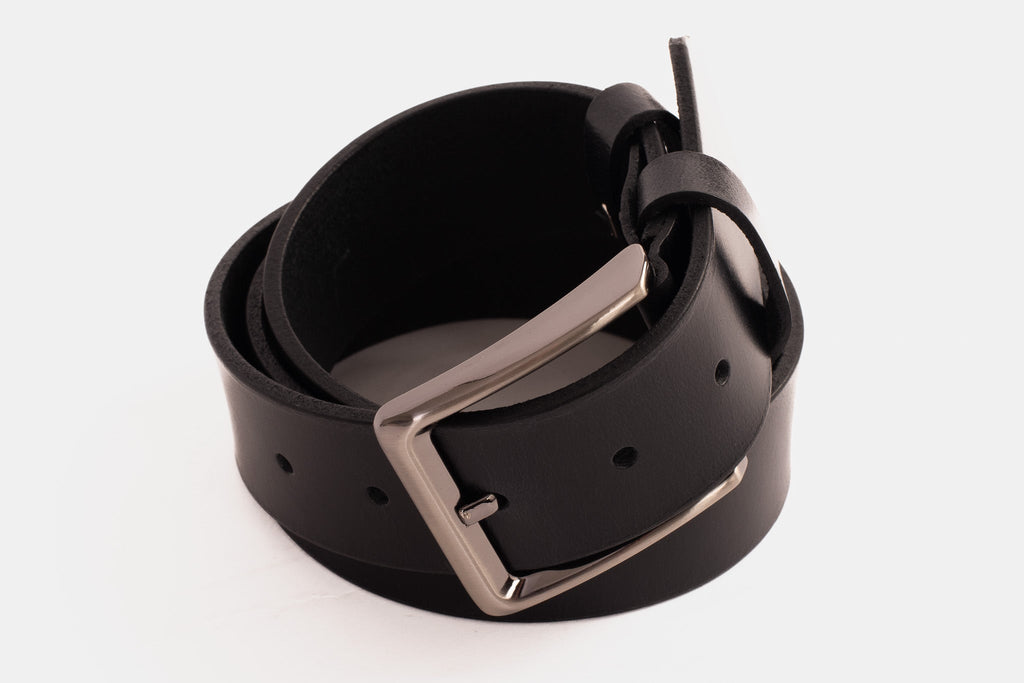 The Mercury Black Calfskin Belt