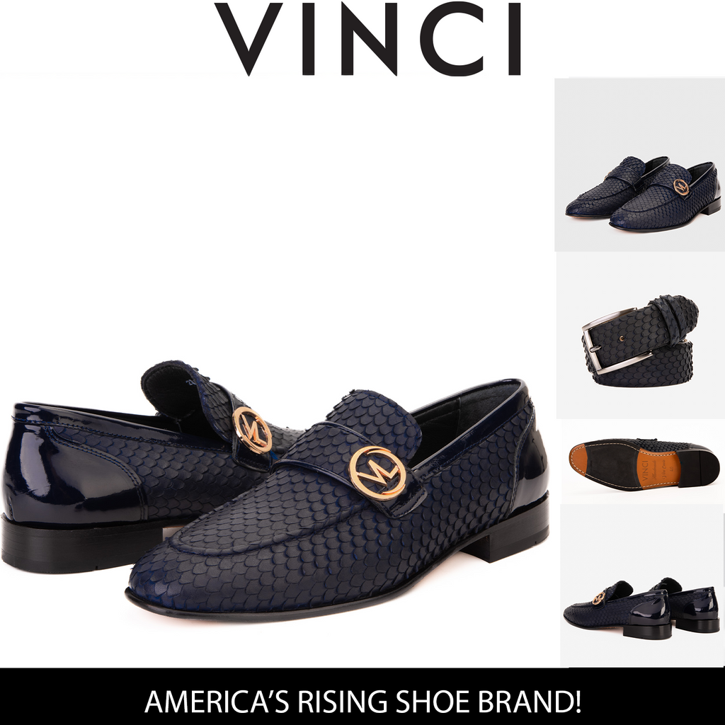 The Monarch Navy Blue Leather Men Dress Shoe