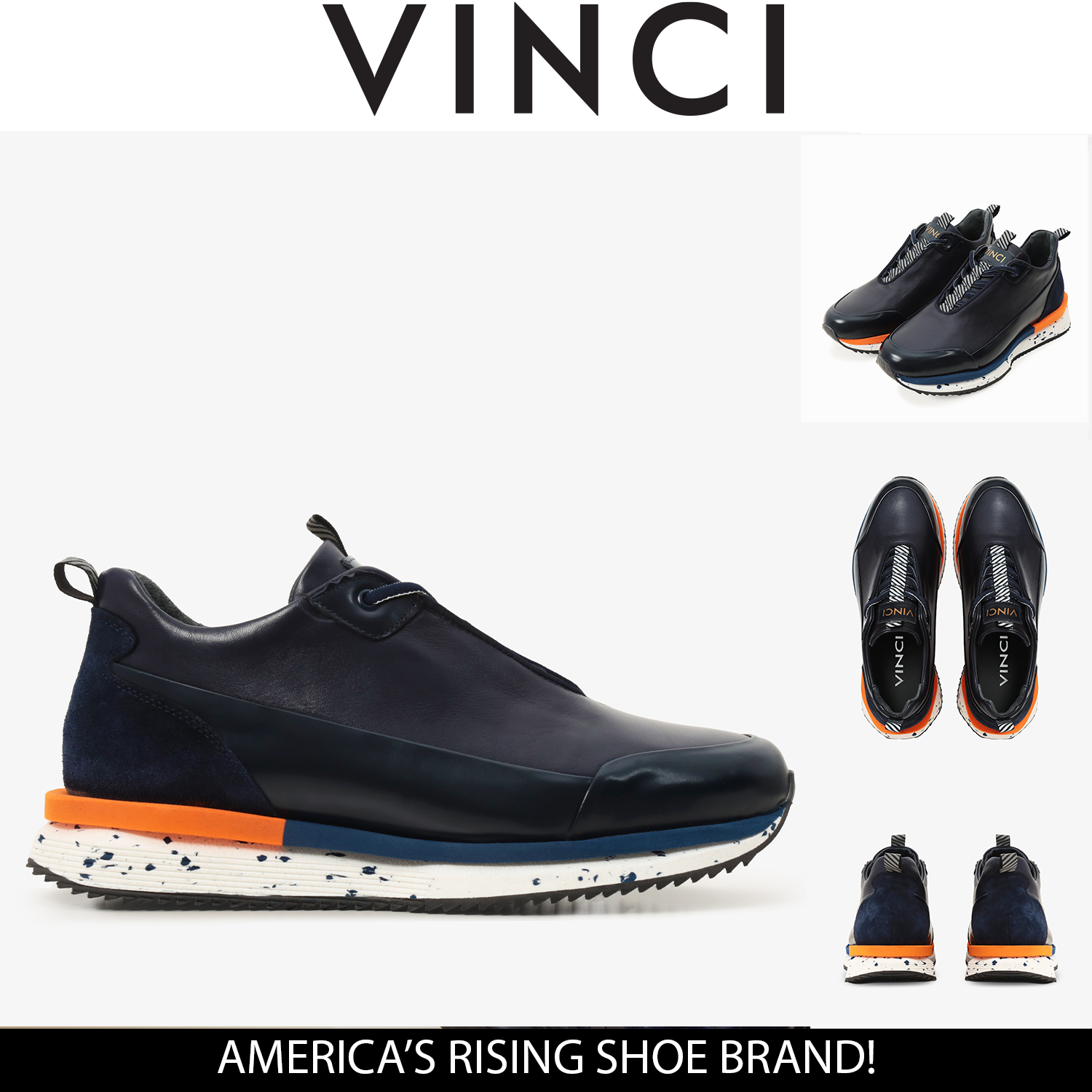 The Milford Navy Blue  Leather Men Sneaker