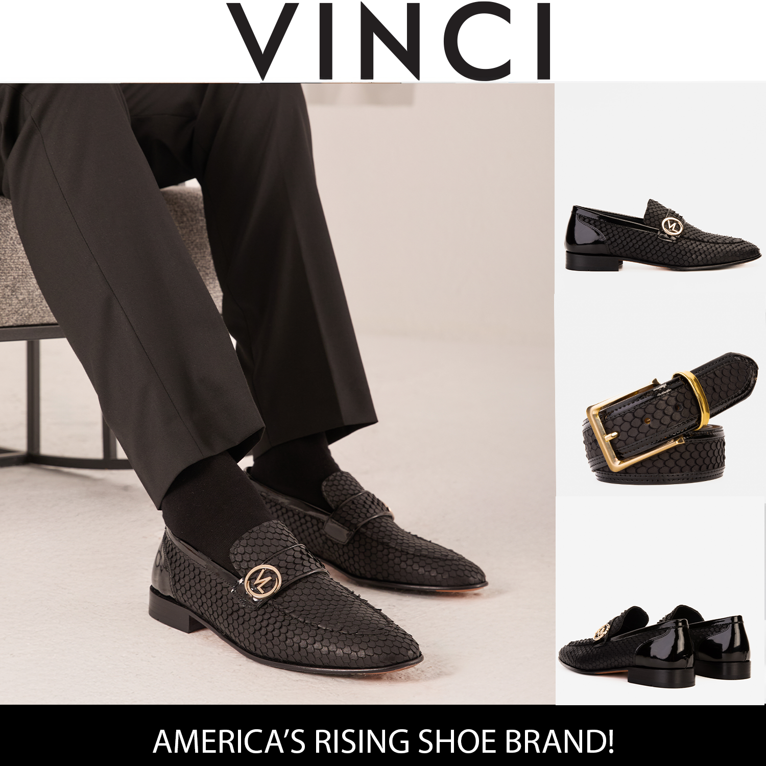 The Monarch Black Leather Men Dress Shoe