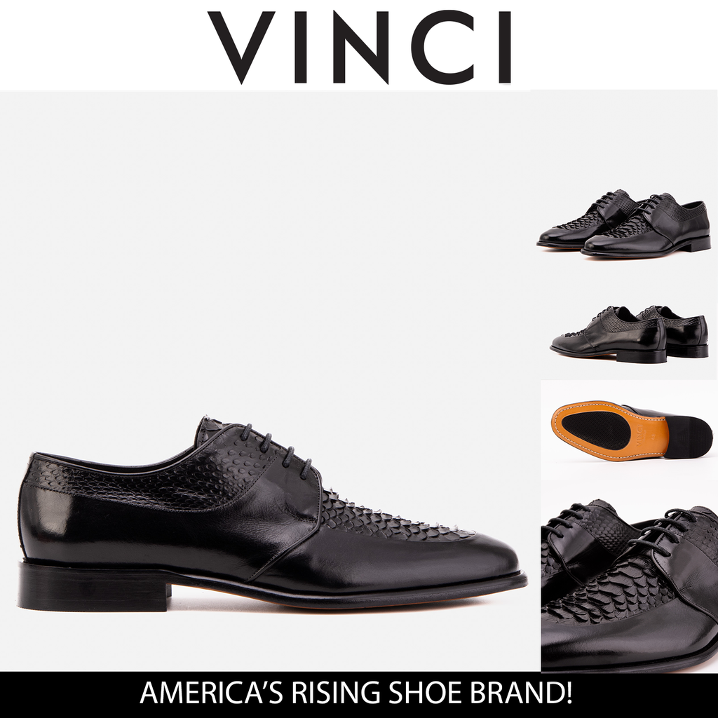 The Arven Black Python Leather Men Shoe