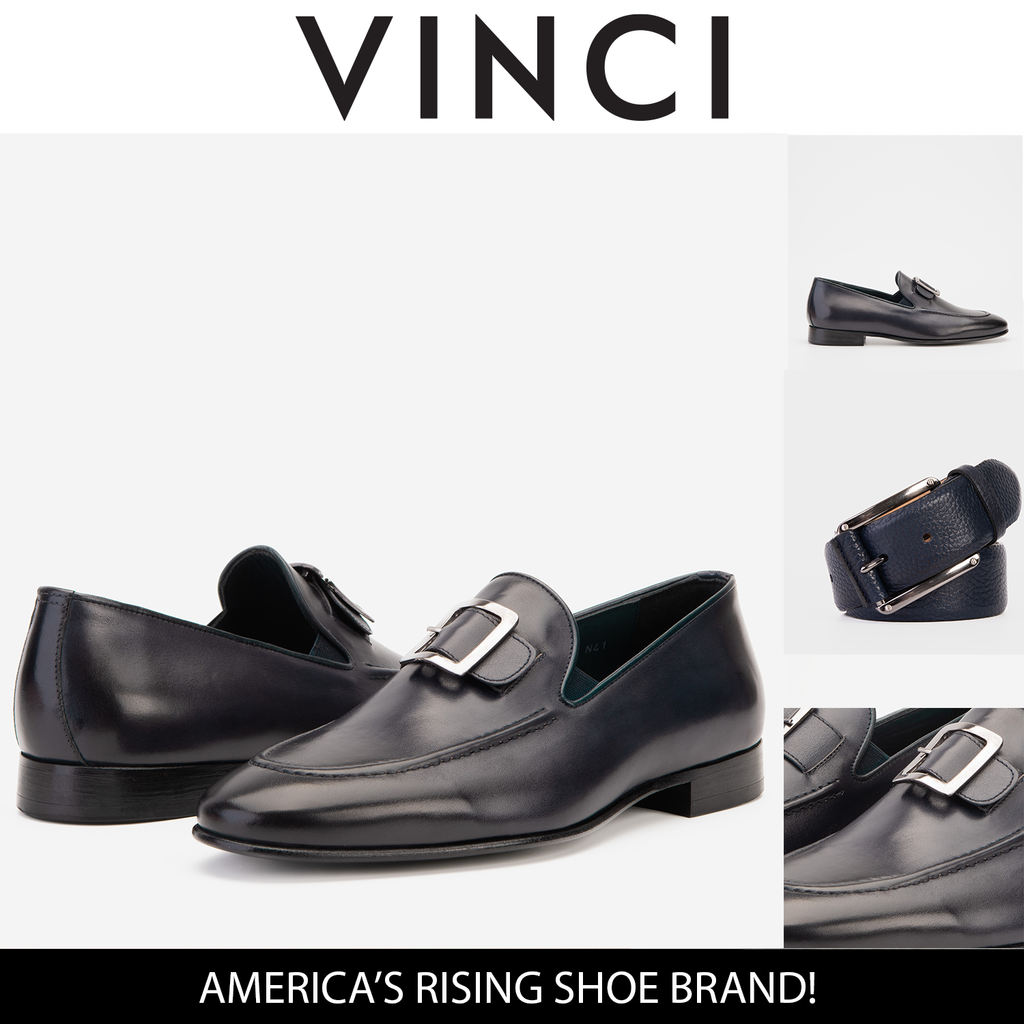 The Astoria Navy Buffalo Leather Men’s Loafer