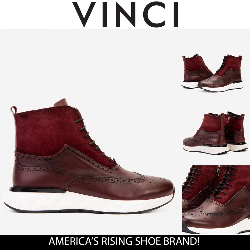 The Regent Burgundy Leather Wingtip
 Brogue Men Casual Boot