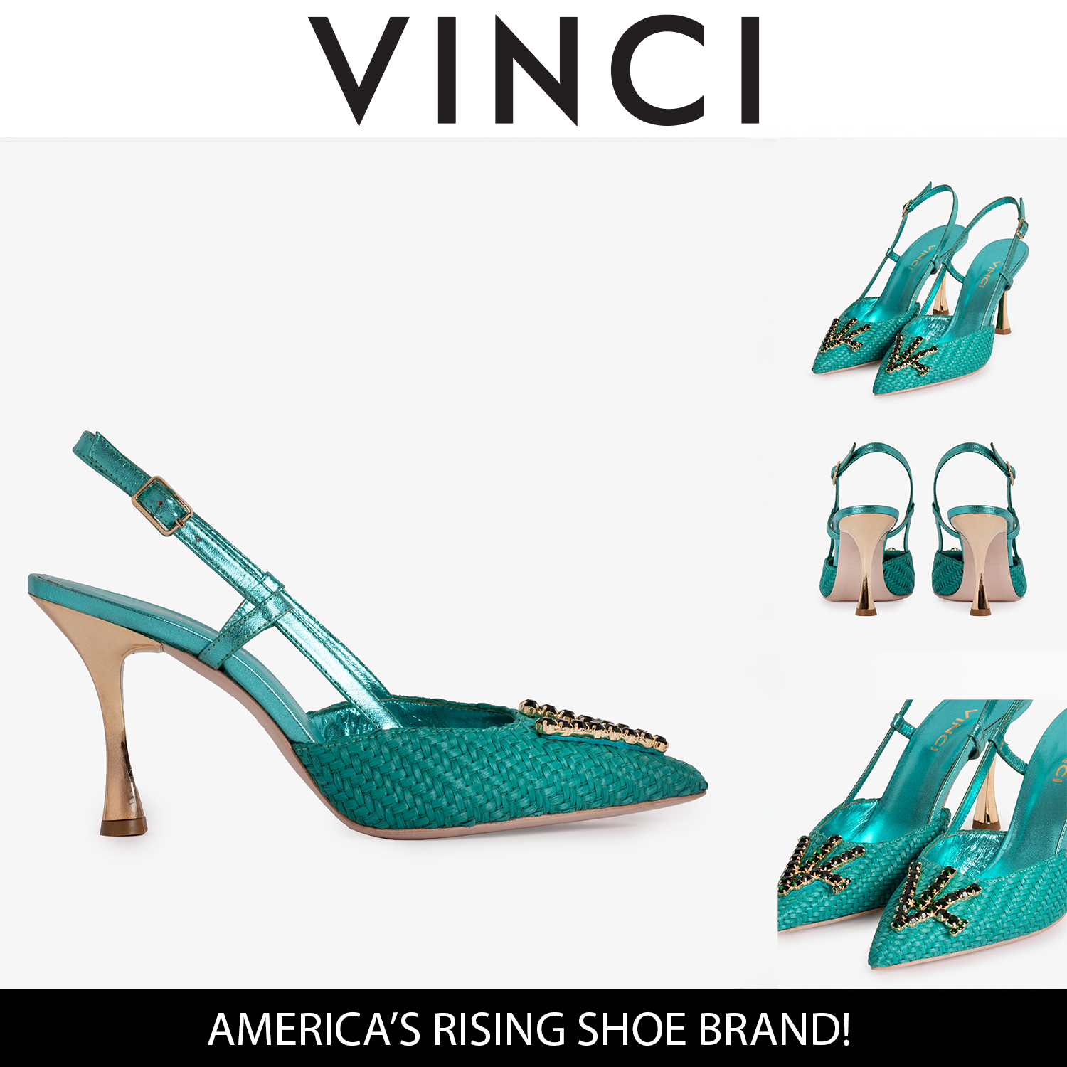 The Luna Turquoise Leather Slingback Women Sandal