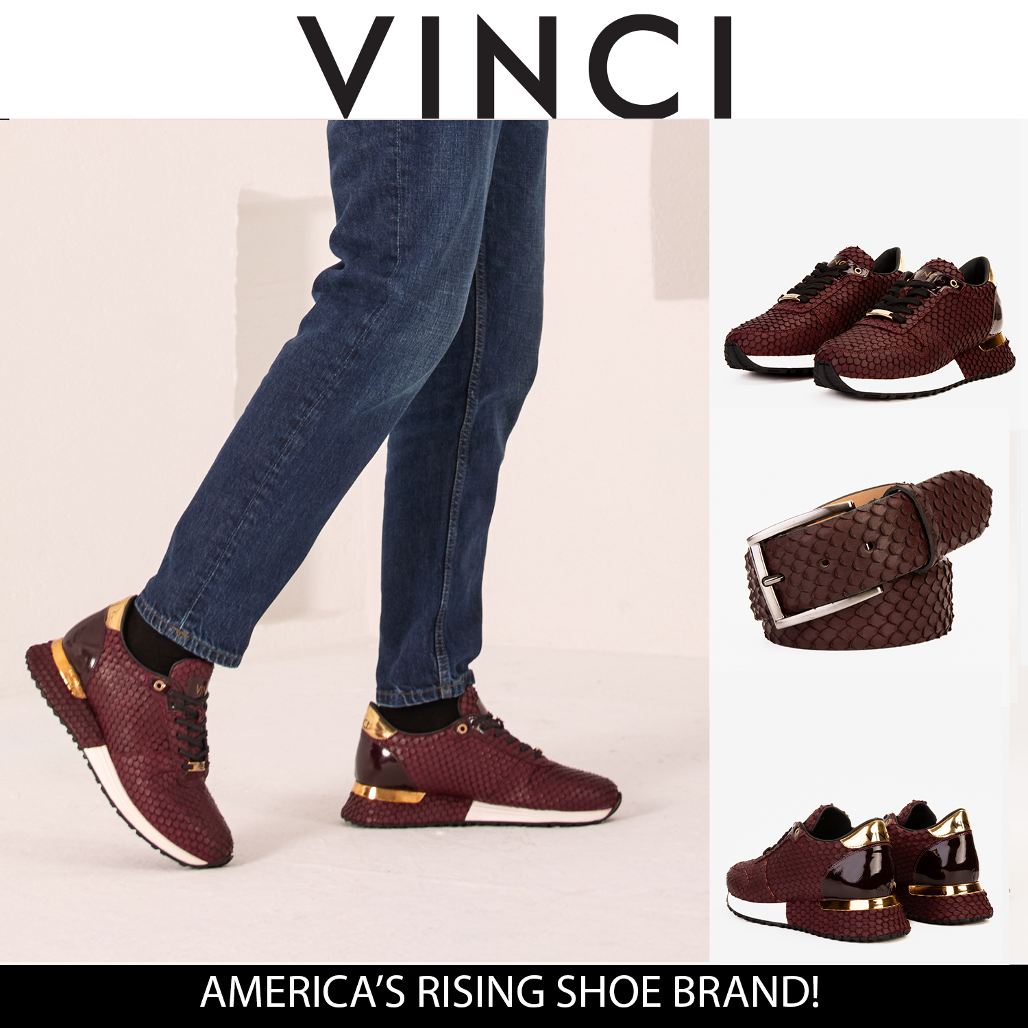 The Majesty Burgundy Leather Men Sneaker