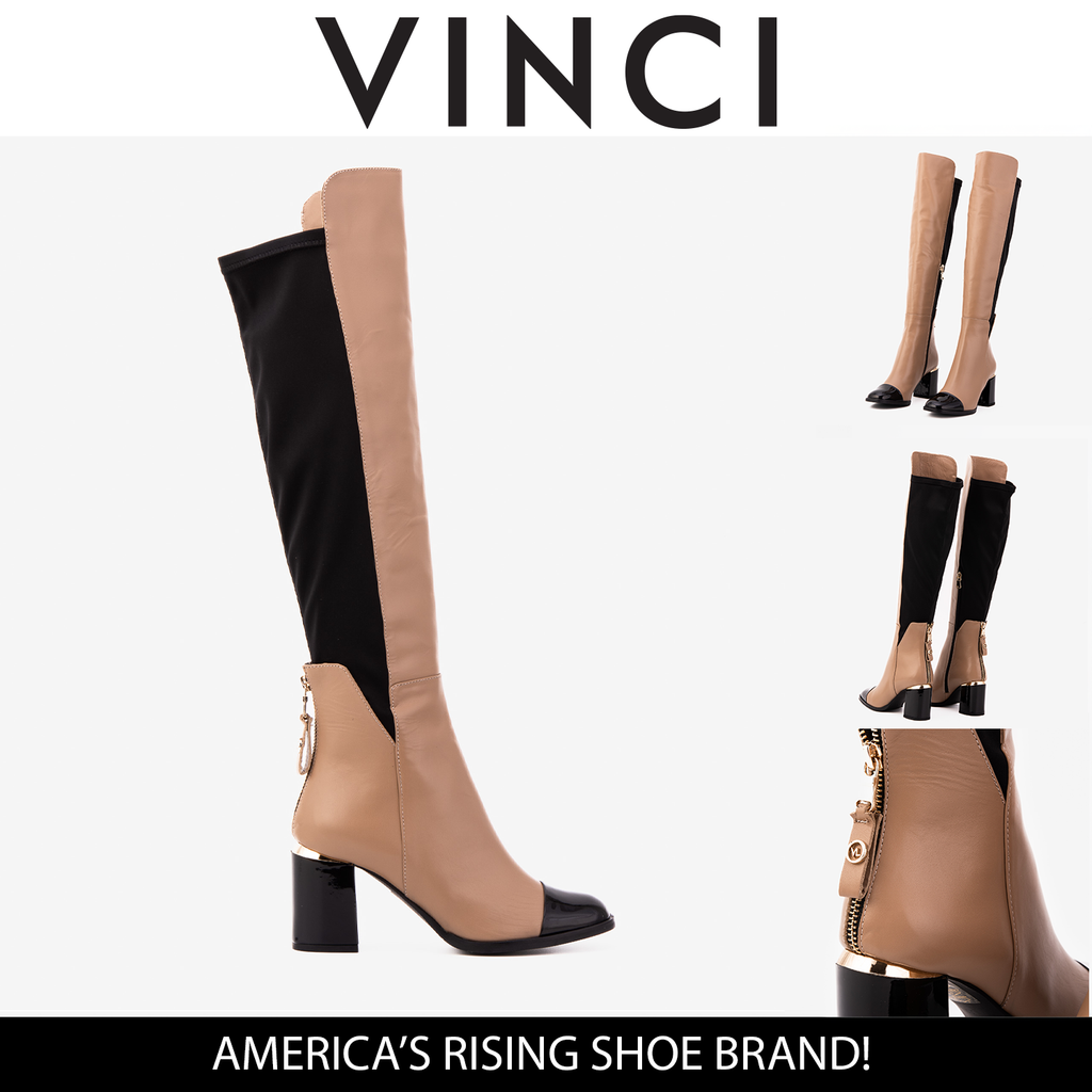 The Verona Cream Leather Knee High Women Boot