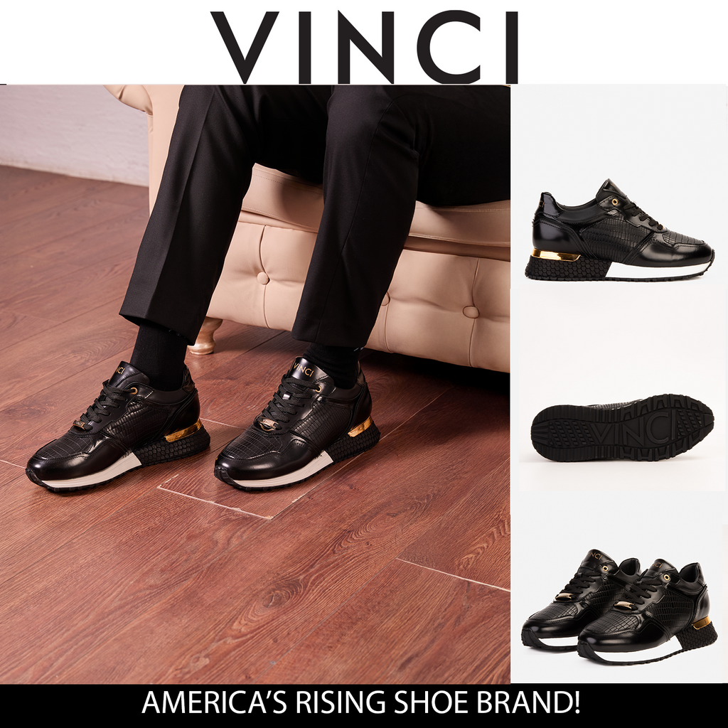 The Empire Black Leather Men Sneaker