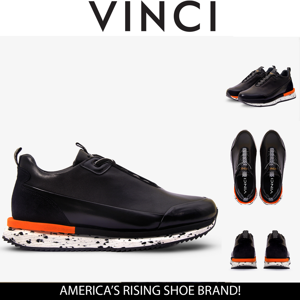 The Milford  Black  Leather Men Sneaker