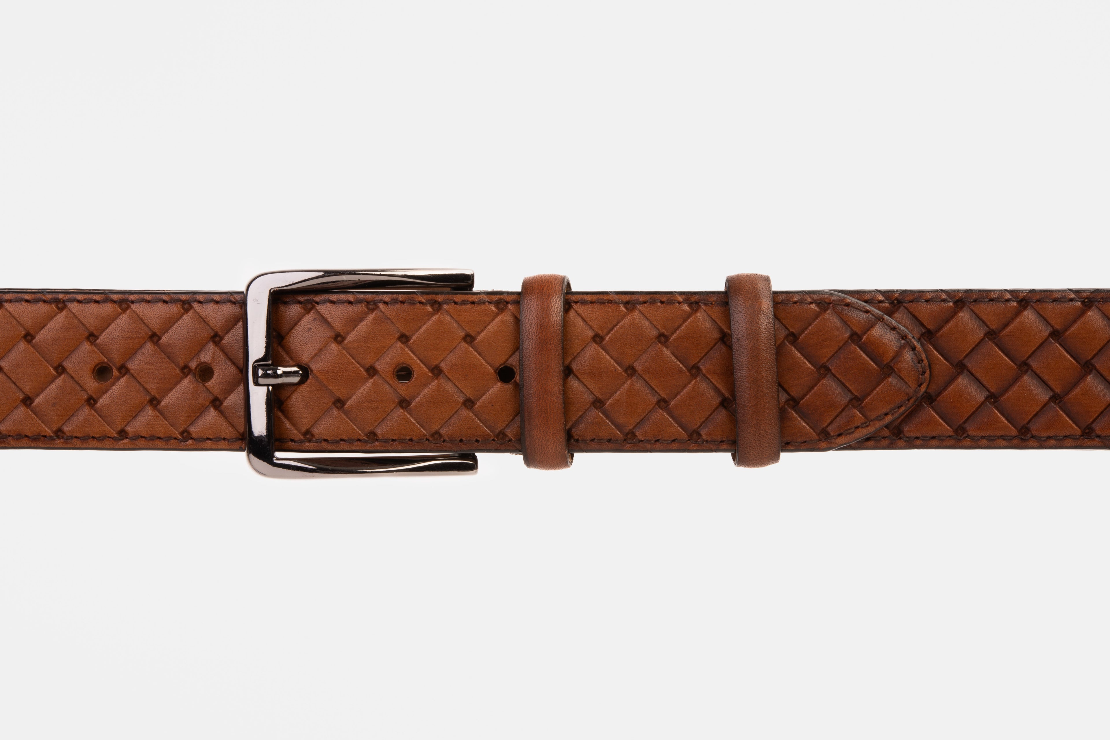 The Vatra Brown Woven Leather Belt